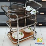 TEA TROLLY 3 SHELF TWO HANDEL BLUE - Image 2