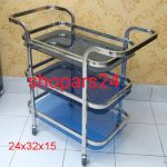 TEA TROLLY 3 SHELF TWO HANDEL GREEN - Image 2