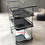 Tea and serving trolly (Black) - Image 2