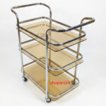 Tea and serving trolly (Golden/Coffee) - Image 2
