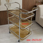 Tea and serving trolly (Golden/Coffee)