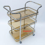 Tea and serving trolly (Golden/Coffee) - Image 3