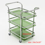 Tea and serving trolly  (Green Glass) Capsul Pipe