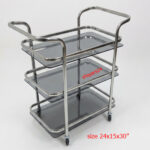 Tea and serving trolly (Silver)